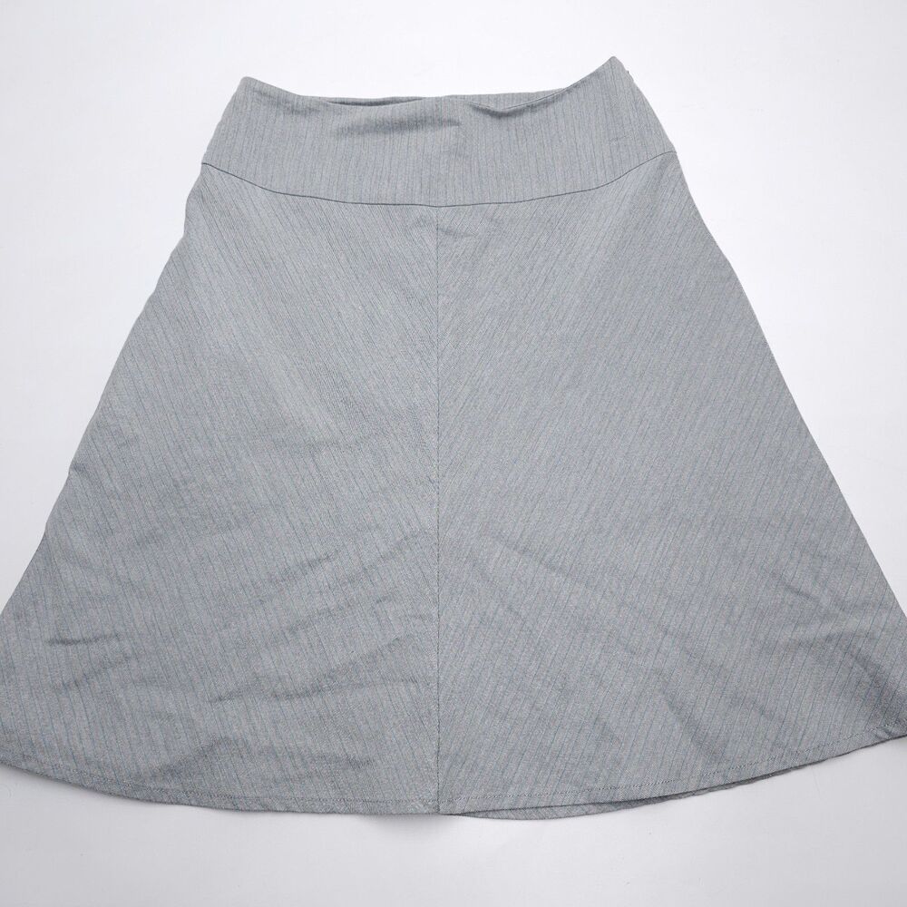 Betabrand Skirt Medium Stretch Pull On A-Line Pocket Lined Gray Stripe